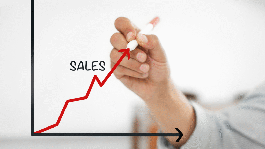 Graphique de ventes en hausse â Indice de vente KPI retail