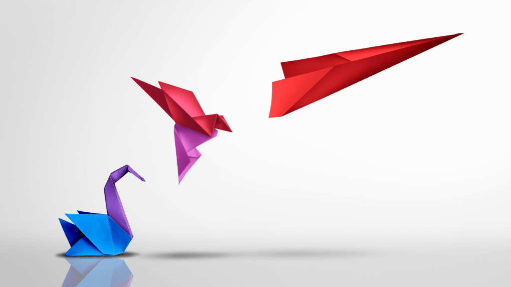 Origami symbolisant la transformation et la croissance