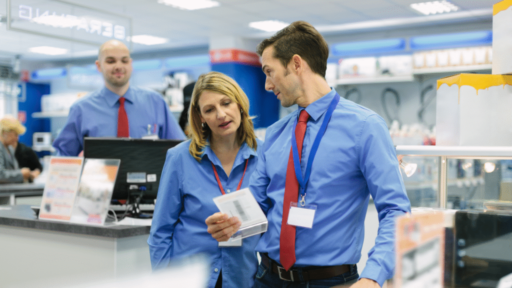 une photo d’équipe en boutique ou visuel SKY CO